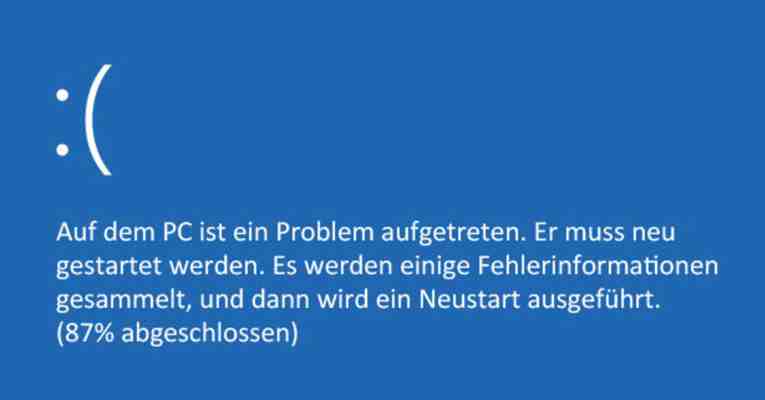 PC-Absturz oder Bluescreen-Fehler (BSOD) beheben