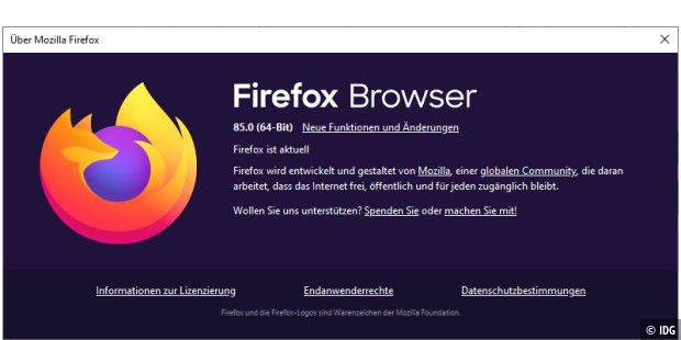 Firefox 85: Update schließt etliche Lücken