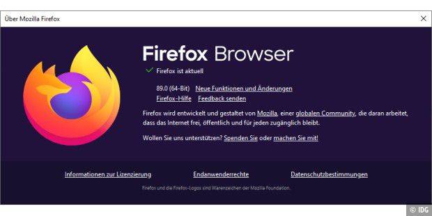 Update auf Firefox 89 schließt mehrere Lücken