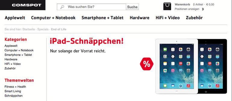 iPads und MacBook Pro 15 Zoll zum Rabattpreis bei Comspot: Ersparnis von bis zu 40 Prozent - nur so lange der Vorrat reicht